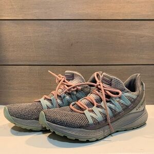 Merrell Bravada Edge Womens Hiking Sneakers Gray Pink Blue Size 8.5 W Outdoor